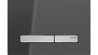 Sigma50 Dual Flush Button Smoke Reflective Glass with Brushed Chrome Button