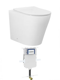 Alzano Wall Face Matte White Hurricane Pan with Geberit Cistern, No Push Plate