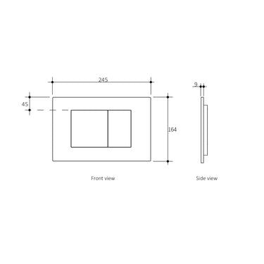 R&T Dual Flush Plate Large Square Chrome