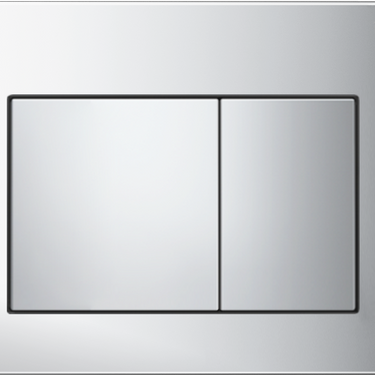 R&T Square Low Rise Push Button Chrome