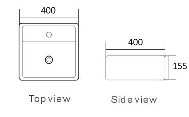 Oskar Wall Hung Square 420x400x155 Basin