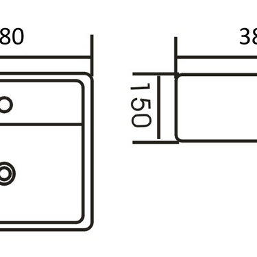 Cubo Wall Hung Square 380x380x150 Basin