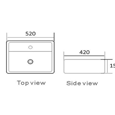 Oskar Wall Hung Square 520x420x155 Basin