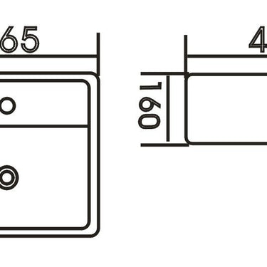 Cubo Wall Hung Square 460x425x155 Basin