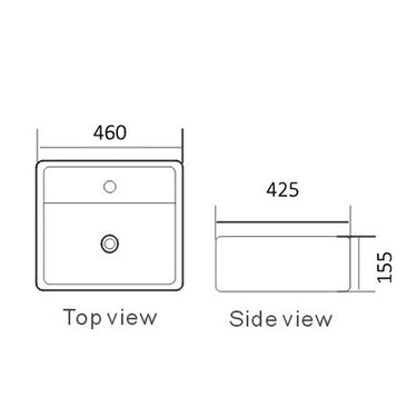 Oskar Wall Hung Square 460x425x155 Basin
