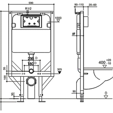 R&T Alpha Wall Hung Inwall Cistern