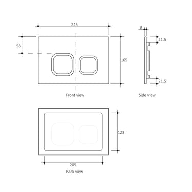 R&T Soft Square Push Plate Matte Full Black