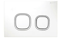 R&T Soft Square Push Plate Matte White with Chrome Trim