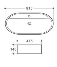 Zero Oval 815x415x140 Basin
