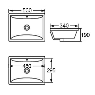 Undermount Square 530x340x170 Basin