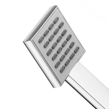 Taran Chrome Shower Rail with Square Handheld Shower Piece