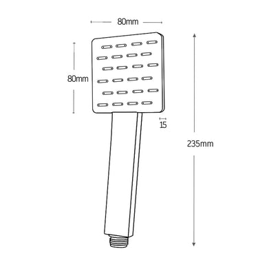 Taran Black Handheld Shower Piece Square