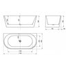Verona 1700x800x580 Matte White Back to Wall Bathtub No Overflow