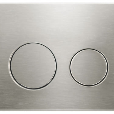 R&T Round Brushed Nickel Stainless Dual - Flush Push Plate