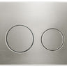 R&T Round Brushed Nickel Stainless Dual - Flush Push Plate