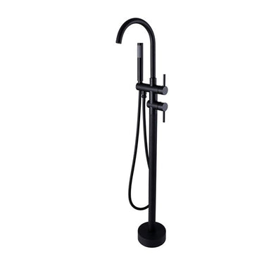 Roul Matte Black Floor Standing Bath Spout