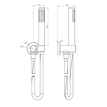 Roul Chrome Handheld Shower Set Round