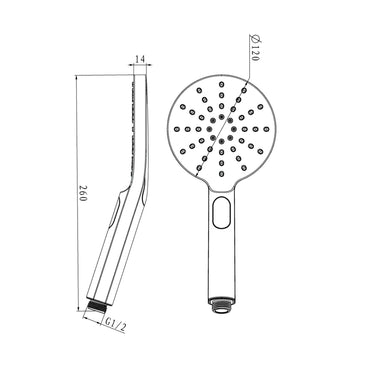 Roul Gun Metal Handheld Shower Set Round