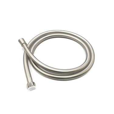 Roul 200mm Brushed Nickel Twin Shower Half Rail Top Inlet Round