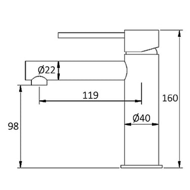 Roul Basin Mixer Gun Metal