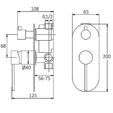 Roul Diverter Shower Mixer Chrome