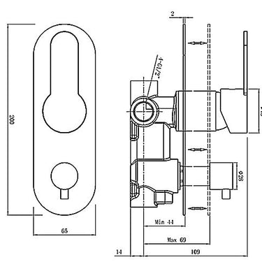 Vogh Wall Diverter Shower Mixer Chrome