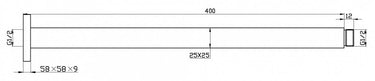 Zevio 300mm Chrome Ceiling Shower Arm Square