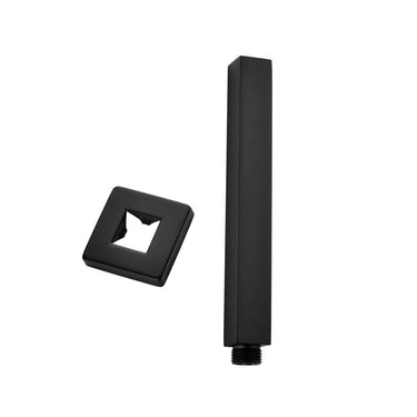 Zevio 300mm Matte Black Ceiling Shower Arm Square