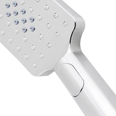 Zevio 200mm Chrome Twin Shower On Rail Bottom Inlet Square
