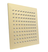 Zevio 250mm Brushed Gold Shower Head Stainless Steel Square