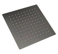 Zevio 250mm Gun Metal Shower Head Stainless Steel Square