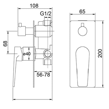 Zevio Diverter Shower Mixer Brushed Nickel