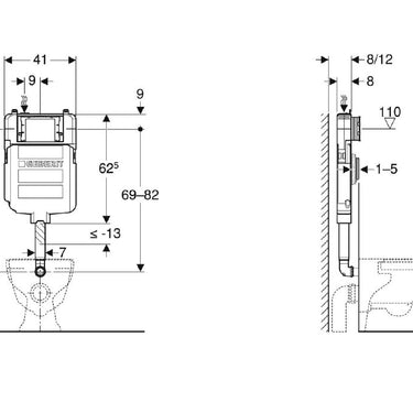 Sigma8 Concealed Cistern BTW Front Flush 4 Stars