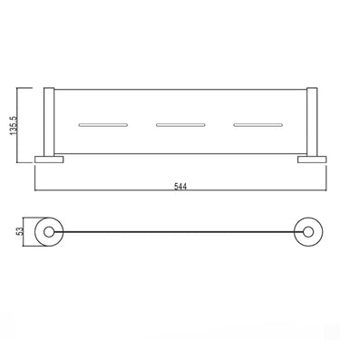 Rondo Brushed Nickel Shower Shelf