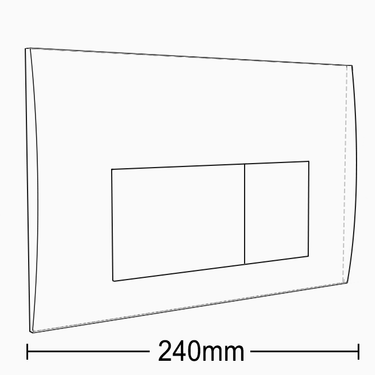 R&T Dual Flush Plate Curve Square Chrome