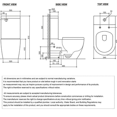 Deluso Rimless Toilet Suite