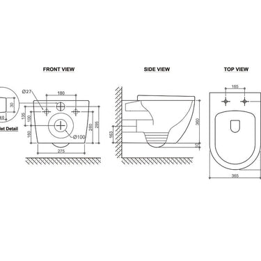 Voghera Wall Hung Pan and Geberit Cistern only (Push Plate Sold Separately) - Standard Seat / Geberit Cistern