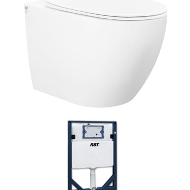 Voghera Wall Hung Pan with R&T Inwall Cistern (Push Plate Sold Separately) - Slim Seat