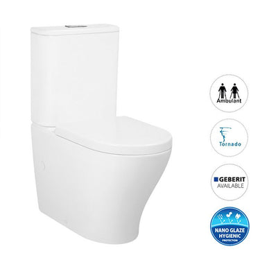 Zenitti Tornado Toilet Suite - Standard Seat / Geberit Flush System