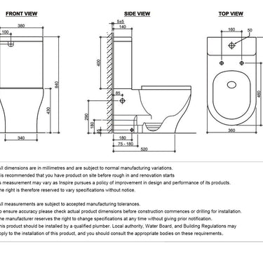 Zenitti Tornado Toilet Suite - Standard Seat / Geberit Flush System