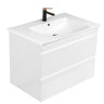 Dover 600mm Gloss White Wall Hung Vanity - Slimline Ceramic Top / Gloss white / 12 Oclock