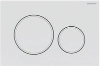 Sigma20 Dual Flush Button Round Matte White With Gloss White Trim