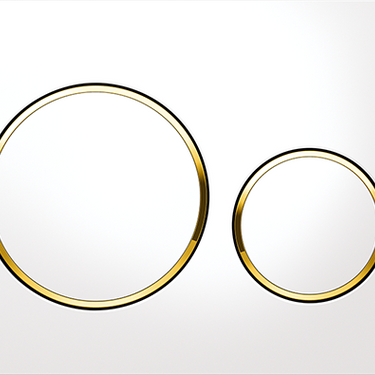Sigma20 Dual Flush Button Round White With Gold Trim