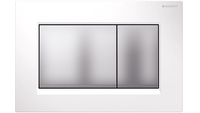 Sigma30 Dual Flush Button Square White Matt Chrome