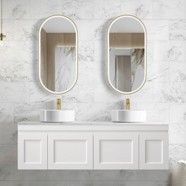 Hampton Mark II 1500mm Satin White Wall Hung Vanity with Amani Grey Top 12TH