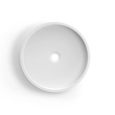 Hudson Round 400x400x120 Concrete Fluted Basin