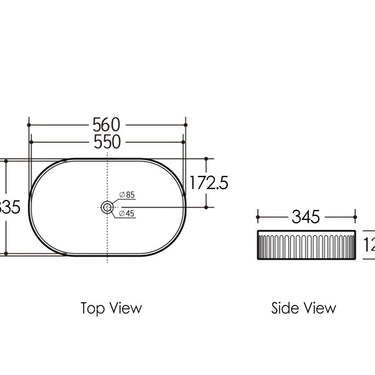 Kensington Oval 560x350x120 Basin