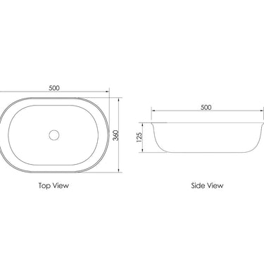 Bronte Oval 500x350x130 Carrara Basin