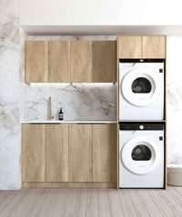 Laundry Kit 1960C Byron/Bondi Natural Oak with Pure White Top
