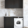 Laundry Kit 1305C Byron/Bondi Black Oak with Natural Carrara Marble Top